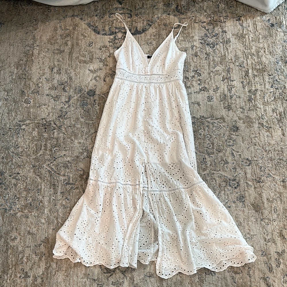 Simplee Apparel White Eyelet Maxi Dress